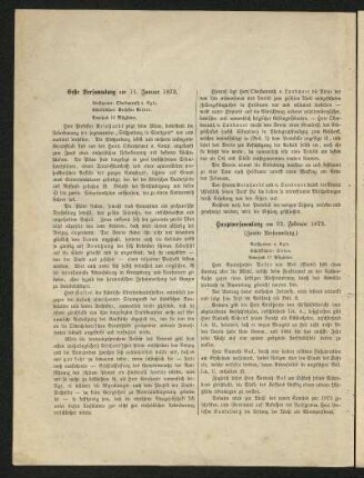 Hauptversammlung am 22. Februar 1873