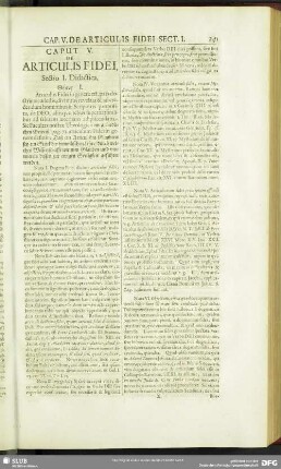 Caput V. De Articulis Fidei