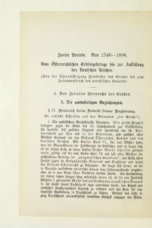 Zweite Periode. Von 1740-1806
