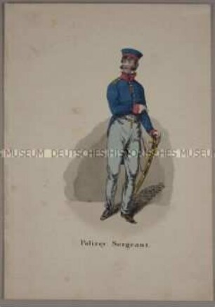 Ein Polizist in Uniform mit Degen