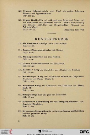 Kunstgewerbe (Nr. 360-418)
