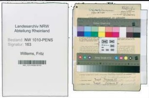 Entnazifizierung Fritz Willems , geb. 27.09.1892 ()
