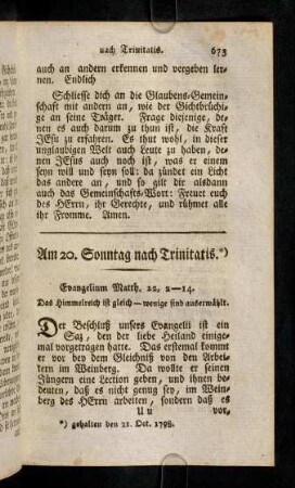 673-684, Am 20. Sonntag nach Trinitatis