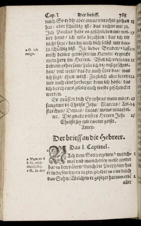 Der brieff an die Hebreer.
