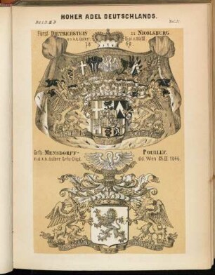 Taf. 21. Fürst Dietrichstein zu Nicolsburg. - Grfn: Mensdorff-Pouilly.