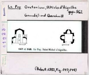 Le Puy: Saint-Michel-d'Aiguilhe, Grundriss und Querschnitt