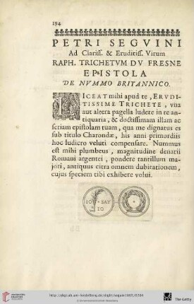 Petri seguini […] de nummo Britannico