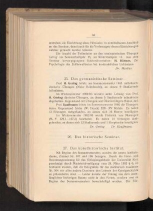 25. Das germanistische Seminar.