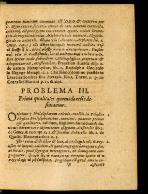 Problema III. Primae qualitates quomodo recte definiantur.