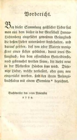 Sammlung geistlicher Lieder : nebst Gebeten