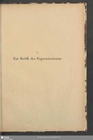 4. Zur Kritik des Expressionismus
