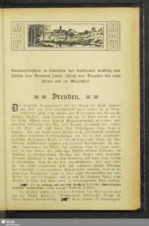 [Sommerfrischen und Touren]