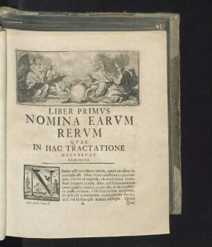 Liber primus nomina eraum rerum quae in hac tractatione occurrunt exhibens.