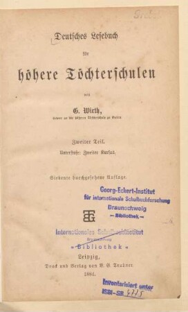 Teil 2, [Schülerband]: Unterstufe: Zweiter Kursus