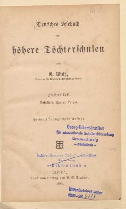 Teil 2, [Schülerband]: Unterstufe: Zweiter Kursus