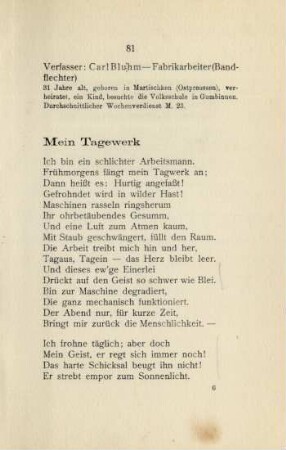 Verfasser: Carl Bluhm - Fabrikarbeiter (Bandflechter)