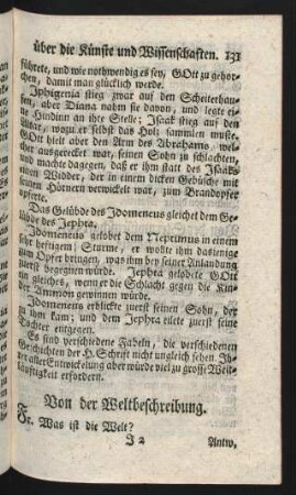 Von der Weltbeschreibung