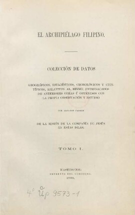 T. 1: El Archipiélago filipino
