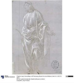 Gewandfigur mit Palmzweig (Studie für einen Märtyrer)