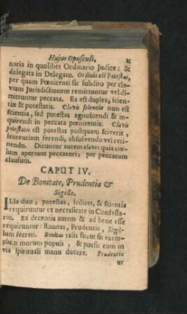 Caput IV. De Bonitate, Prudentia & Sigillo.