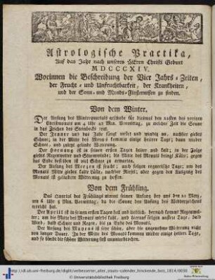 Astrologische Practika, Auf das Jahr nach unsere Herrn Christi Geburt MDCCCXIV.