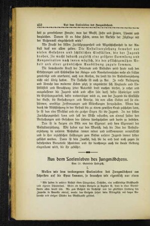 Aus dem Seelenleben des Jungmädchens