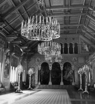 Schwangau-Hohenschwangau. Schloss Neuschwanstein. Palas, 4. Obergeschoss. Sängersaal (1869/1886; J. Hofmann)