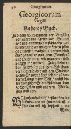 Georgicorum Virgilii Anderes Buch.