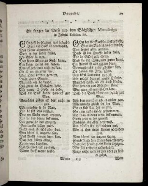 Hie fangen die Verse aus dem Sächsischen Manuscript in Zobels Edition an. - Zobels Edition.