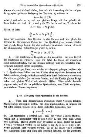 § 46. Zerlegung einer Quaterion in ein Product.