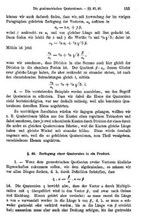 § 46. Zerlegung einer Quaterion in ein Product.