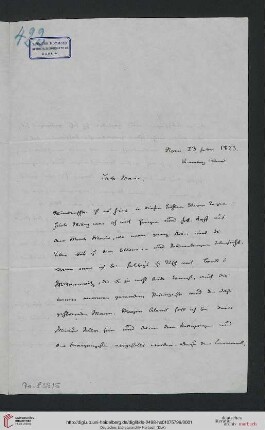Briefwechsel Theodor Mommsen und Marie Mommsen geb. Reimer: Brief von Theodor Mommsen an Marie Mommsen