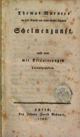 Thomas Murners Schelmenzunft