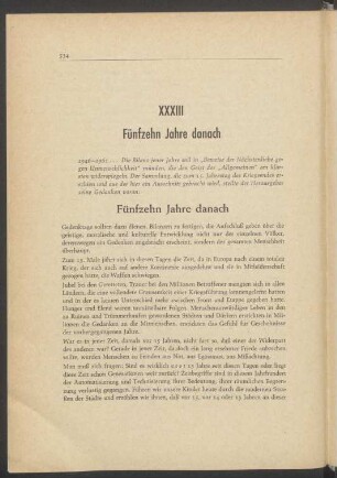 XXXIII Fünfzehn Jahre danach