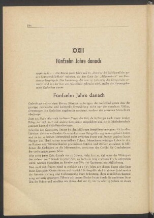 XXXIII Fünfzehn Jahre danach