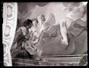Klosterkirche; Schiff, Deckenbild bei der Orgel nach der Restaurierung