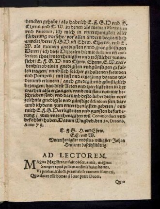 Ad Lectorem.