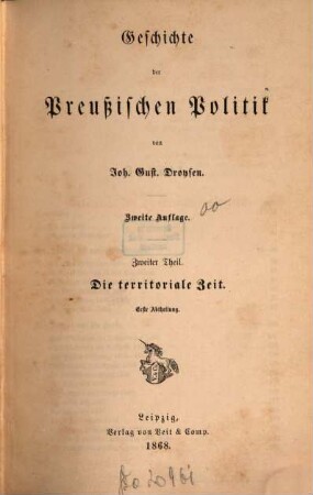 Geschichte der preußischen Politik, 2,1