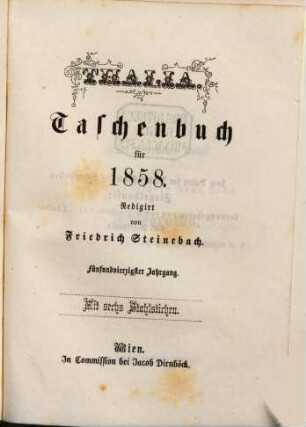 Thalia : Taschenbuch für d. Jahr ..., 1858 = Jg. 45
