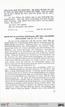 3: Bericht über die gemeinsame Jahrestagung "5000 Jahre niedersächsische Stammeskunde" vom 28.-31.3.1935