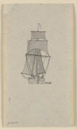 Segelboot von hinten