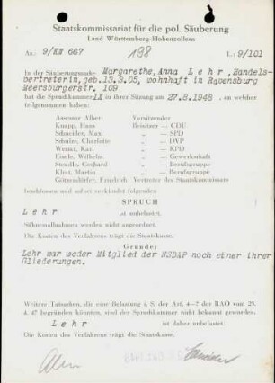Lehr, Margarethe Anna