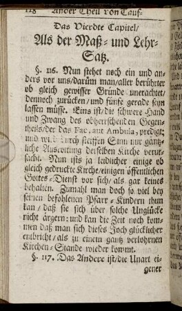 Das Vierdte Capitel/ Als der Maß- und Lehr-Satz.