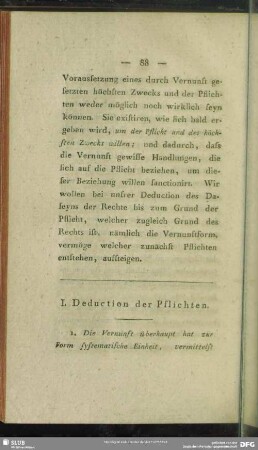 I. Deduction der Pflichten
