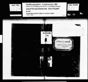 Kriegsstammrolle des Stabs des Württembergischen Artillerie-Kommandeurs Nr. 204