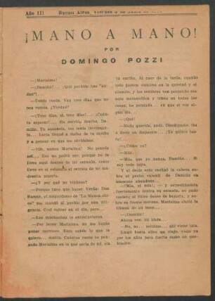 ¡Mano a mano! [Parte única]