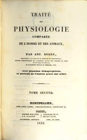 Traité de physiologie comparée de l'homme et des animaux. 2