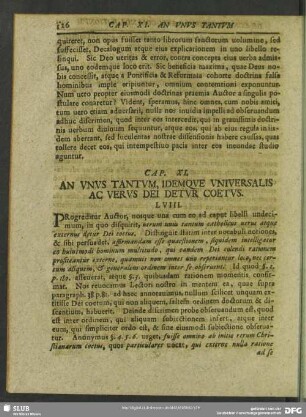 Cap. XI. An Unus Tantum, Idemque Universalis Ac Verus Dei Detur Coetus