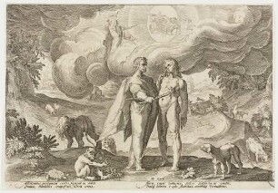Prometheus erschafft den Menschen und haucht ihm mithilfe des Feuers Leben ein