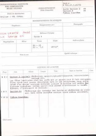Suite Section D et Section E et Pièces Ecartées
